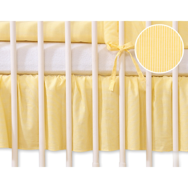 Balza per Lettino De Bambino 70x140cm Giallo a Strisce Cuori