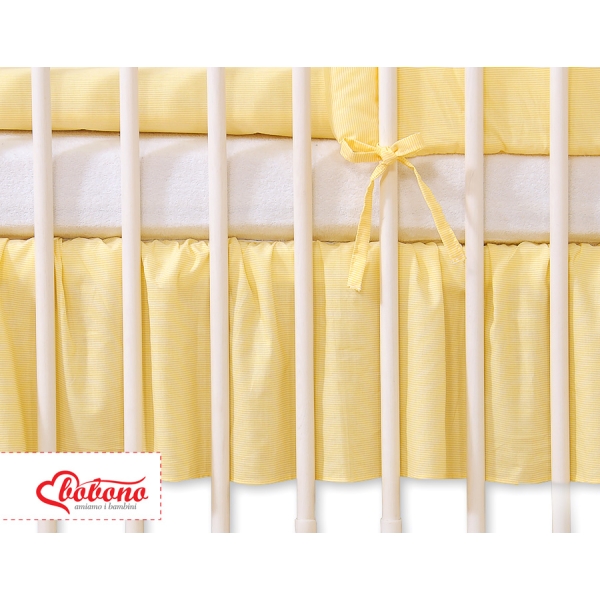Balza per Lettino De Bambino 70x140cm Giallo a Strisce Cuori