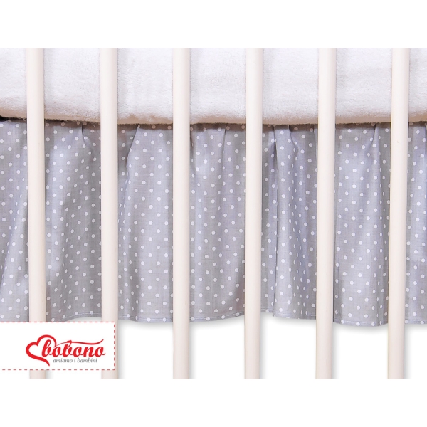Balza per Lettino De Bambino 70x140cm Grigio Pois Bianchi Cuori