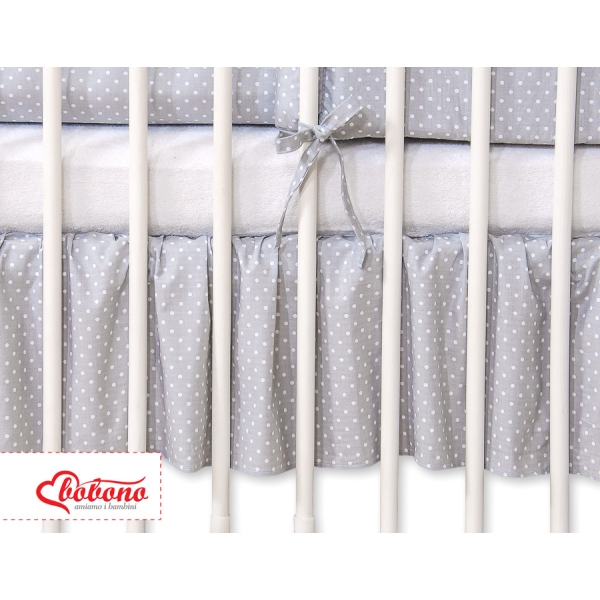 Balza per Lettino De Bambino 70x140cm Grigio Pois Bianchi Cuori