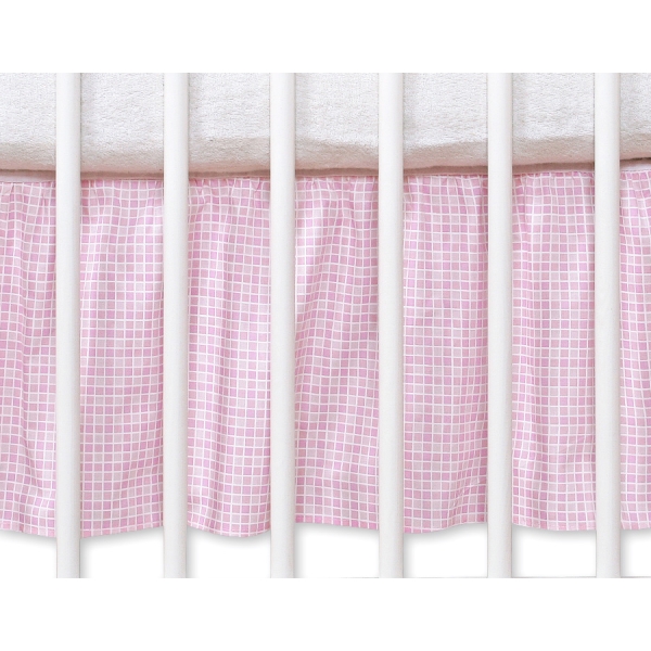 Balza per Lettino De Bambino 70x140cm Rosa a Scacchi Cuori