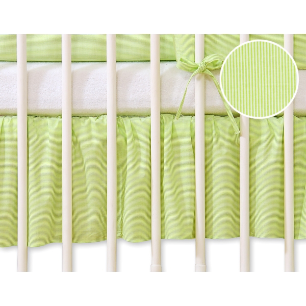 Balza per Lettino De Bambino 70x140cm Verde a Strisce Cuori