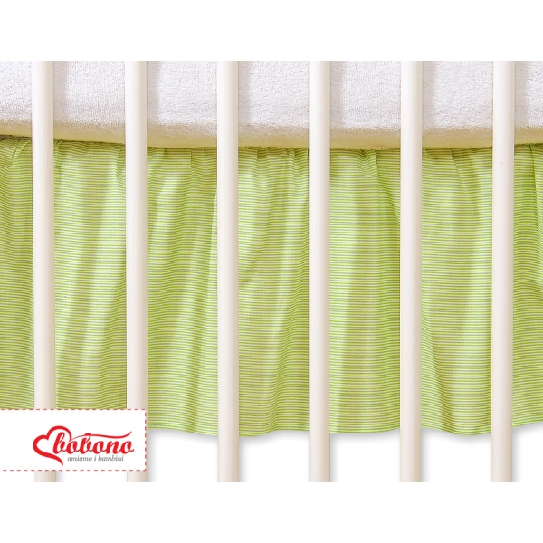 Balza per Lettino De Bambino 70x140cm Verde a Strisce Cuori