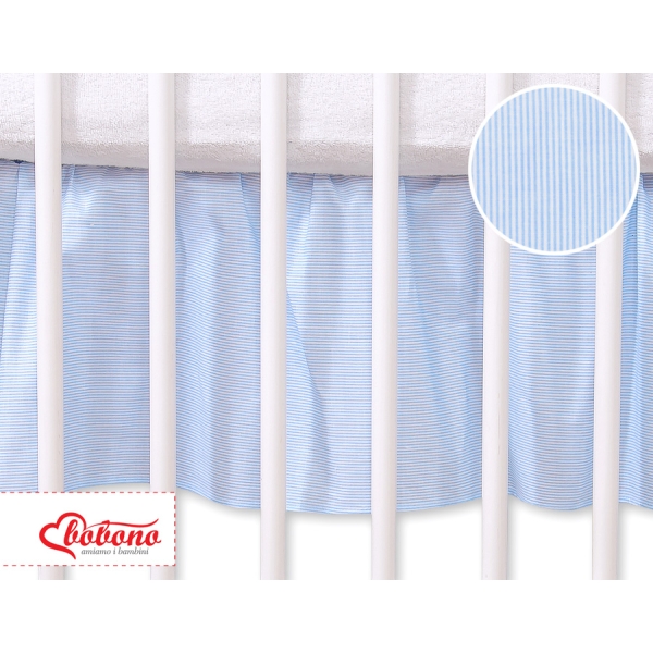 Balza per Lettino Neonato 60x120cm Blu a Strisce Cuori