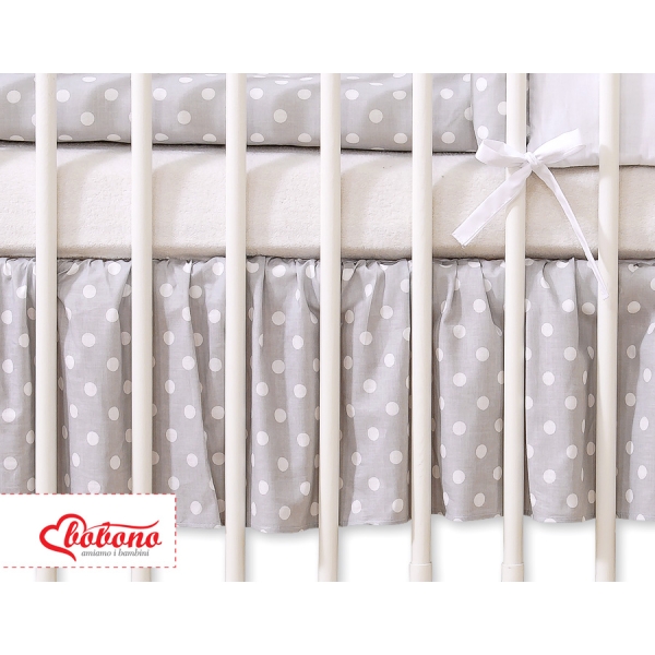Balza per Lettino Neonato 60x120cm Grigio Pois Bianchi Cuori