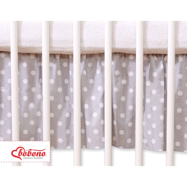 Balza per Lettino Neonato 60x120cm Grigio Pois Bianchi Cuori