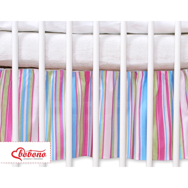 Balza per Lettino Neonato 60x120cm Lilla a Strisce Cuori