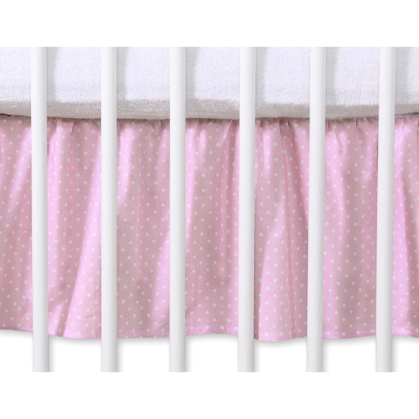 Balza per Lettino Neonato 70x140cm Rosa Pois Bianchi Cuori