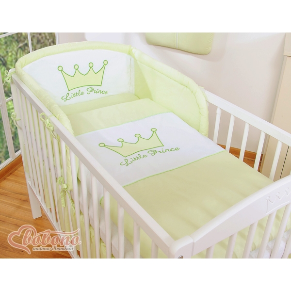 Biancheria da Lettino 3 parti Verde Little Prince/Princess