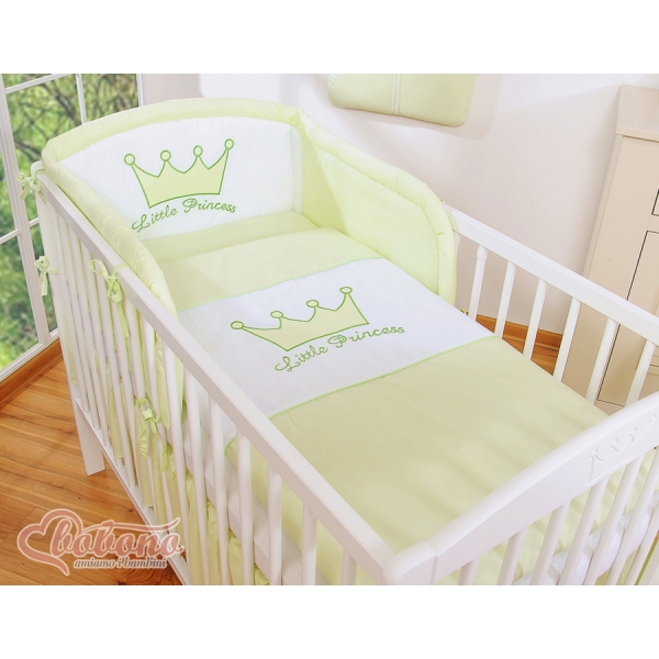 Biancheria da Lettino 3 parti Verde Little Prince/Princess