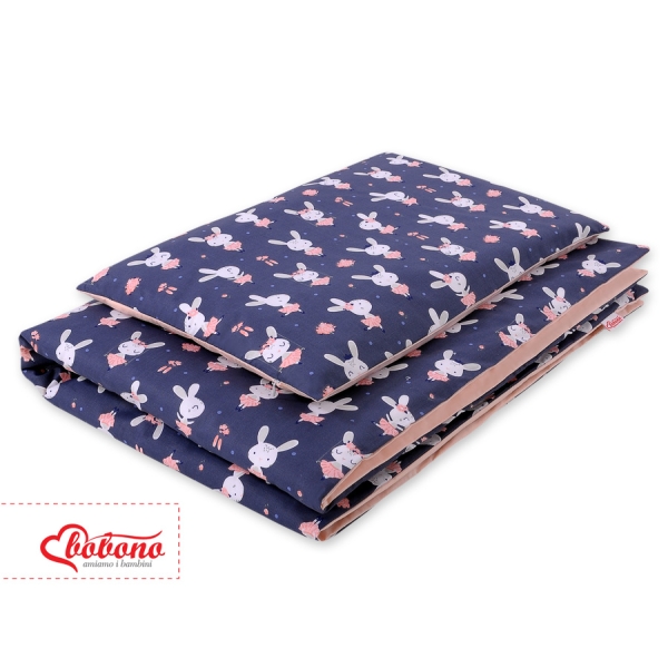 Biancheria Lettino 100x135cm Blu Scuro Conigli