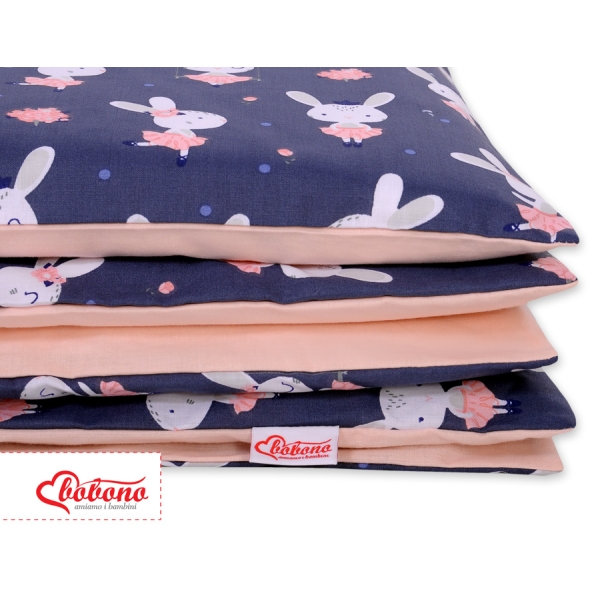 Biancheria Lettino 100x135cm Blu Scuro Conigli