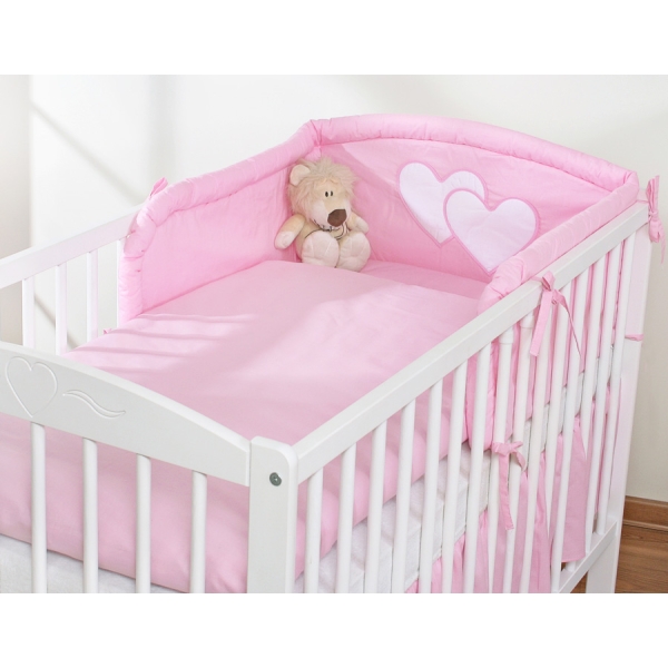 Biancheria Letto 3 parti Paracolpi Rosa Cuori