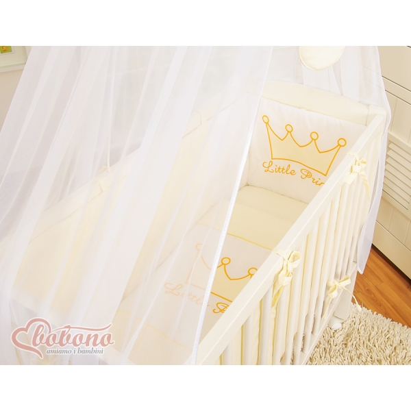 Biancheria per Culla Fianco Letto 6 parti Creme Little Prince/Princess