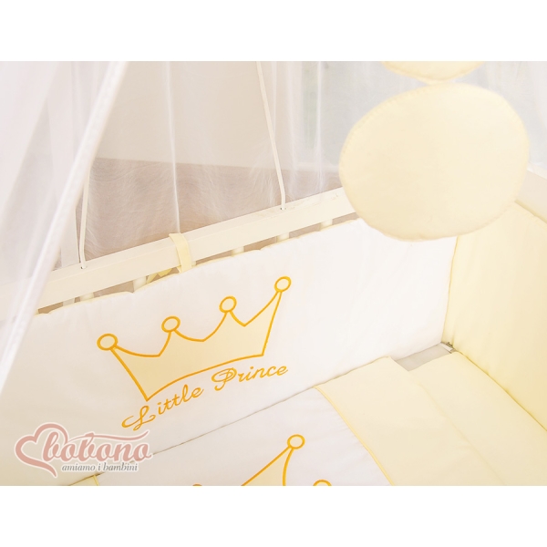 Biancheria per Culla Fianco Letto 6 parti Creme Little Prince/Princess