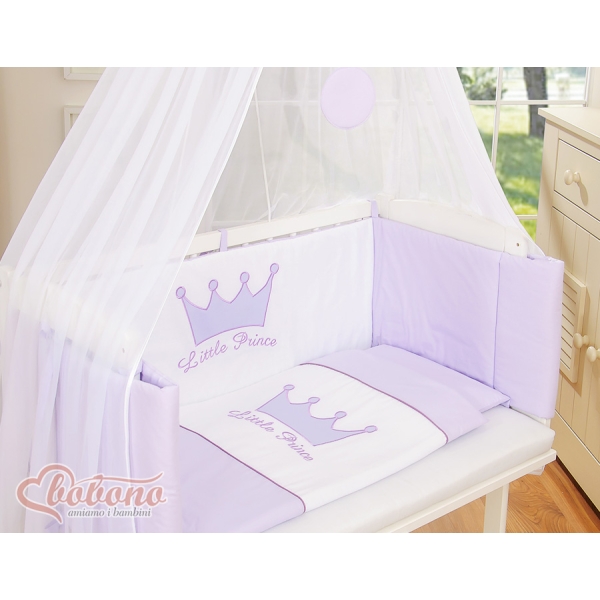 Biancheria per Culla Fianco Letto 6 parti Lilla Little Prince/Princess