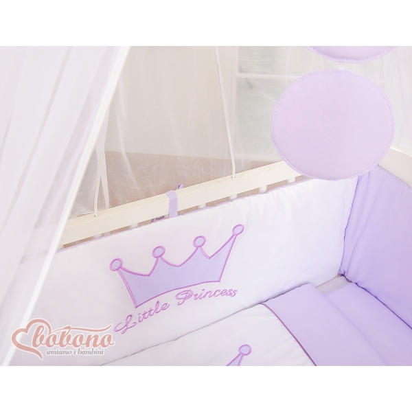 Biancheria per Culla Fianco Letto 6 parti Lilla Little Prince/Princess
