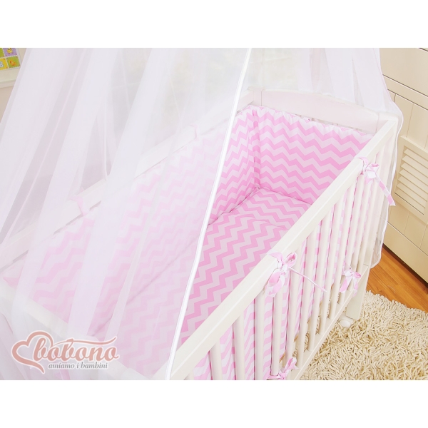 Biancheria per Culla Fianco Letto 6 parti Rosa Chevron
