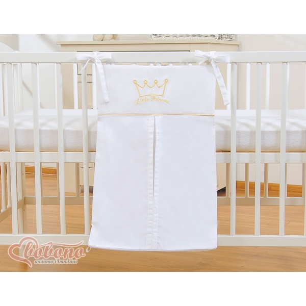 Borsa per Pannolini per Lettino Bambini Bianca Little Prince/Princess