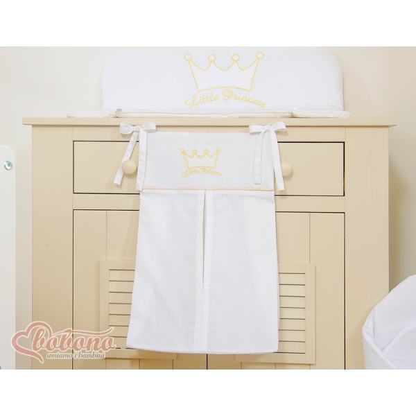 Borsa per Pannolini per Lettino Bambini Bianca Little Prince/Princess