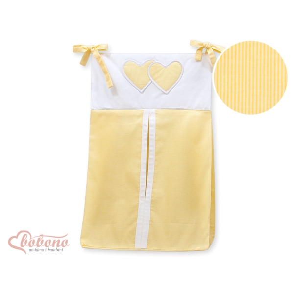 Borsa per Pannolini per Lettino Bambini Giallo a Strisce Cuori