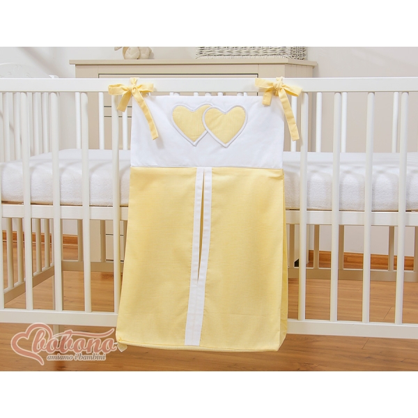 Borsa per Pannolini per Lettino Bambini Giallo a Strisce Cuori