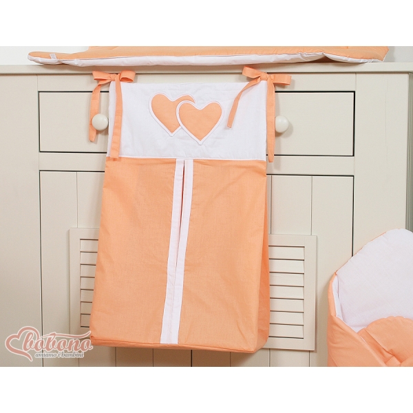 Borsa Portaoggetti Pannolini per Lettino Arancio Cuori