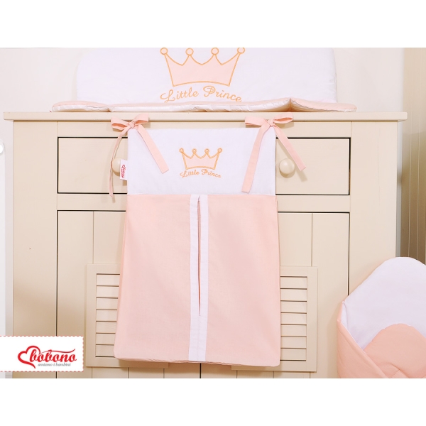 Borsa Portaoggetti Pannolini per Lettino Rosa Cipria Little Prince/Princess