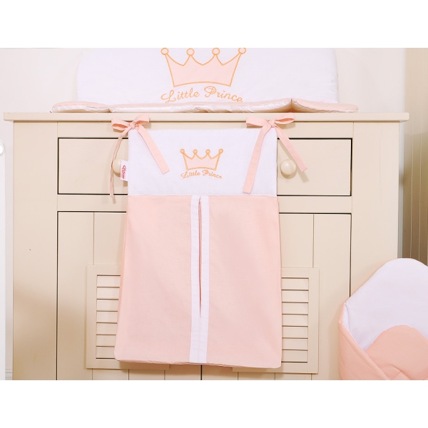 Borsa Portaoggetti Pannolini per Lettino Rosa Cipria Little Prince/Princess