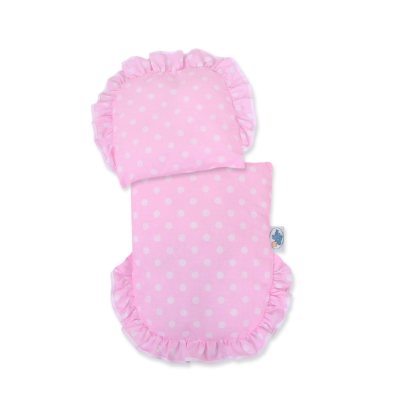 Carrozzina in Vimini Vintage Bambole Rosa Pois Bianchi