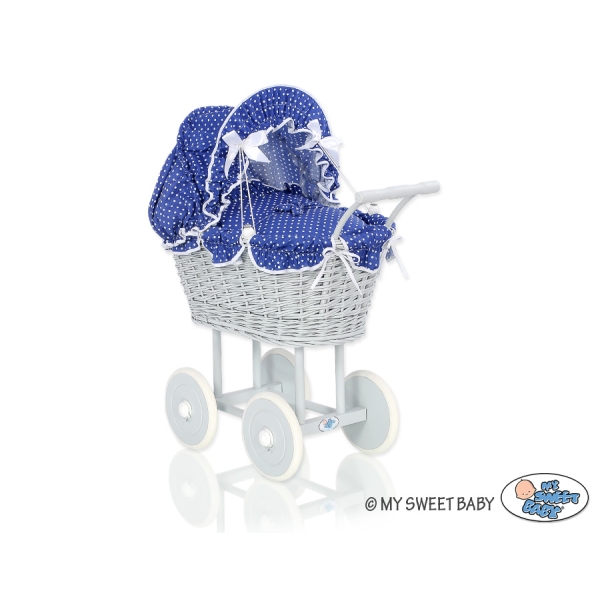 Carrozzina per Bambole Rattan Grigio