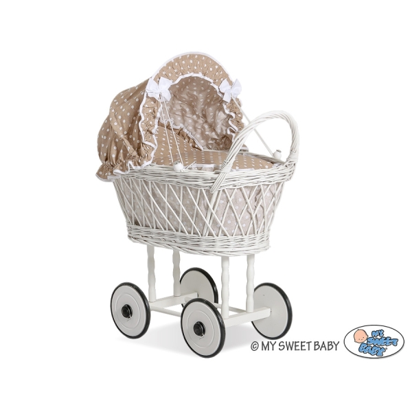 Carrozzina Vimini Bambole Marrone