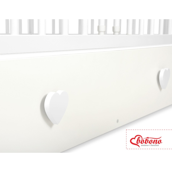 Cassetto con Coperchio per Lettino 60x120cm Maxi Cuori