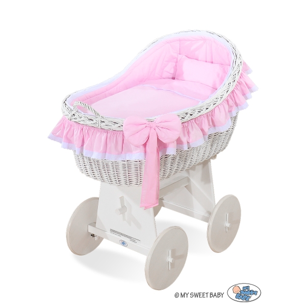Cesta con Cappottina di Vimini Rosa Carine per Ragazze