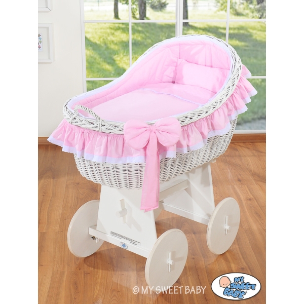 Cesta con Cappottina di Vimini Rosa Carine per Ragazze