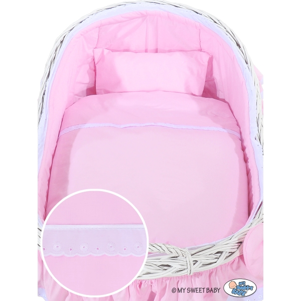 Cesta con Cappottina di Vimini Rosa Carine per Ragazze
