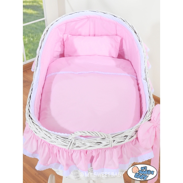 Cesta con Cappottina di Vimini Rosa Carine per Ragazze