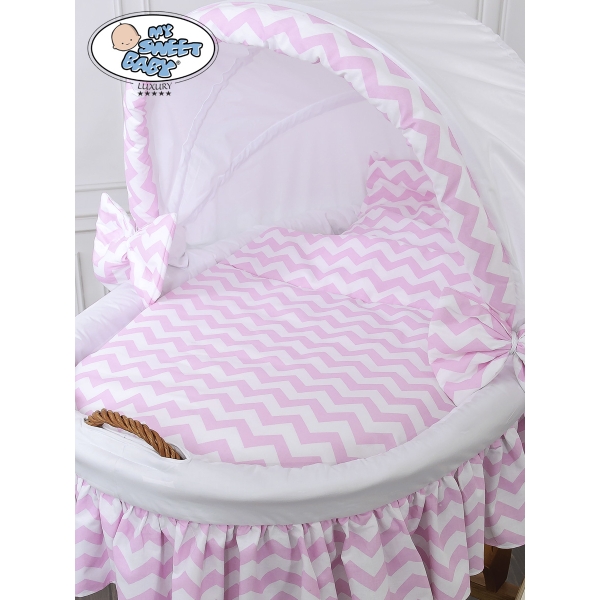 Culla Vimini Neonato Rosa
