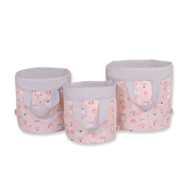 Cestino per i Giochi Doppia Faccia L Rosa Grigio Ballerine