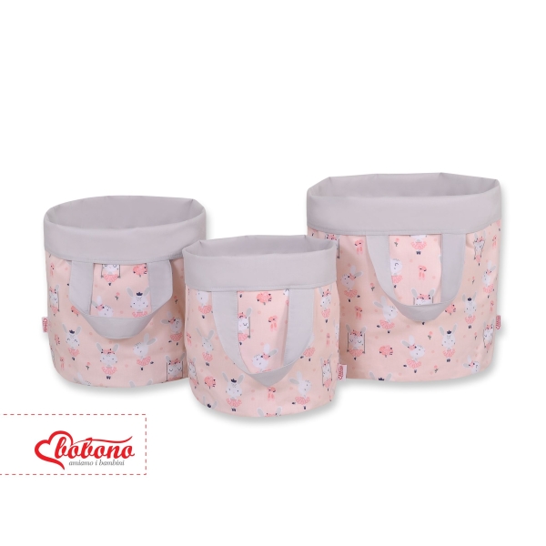 Cestino per i Giochi Doppia Faccia L Rosa Grigio Ballerine