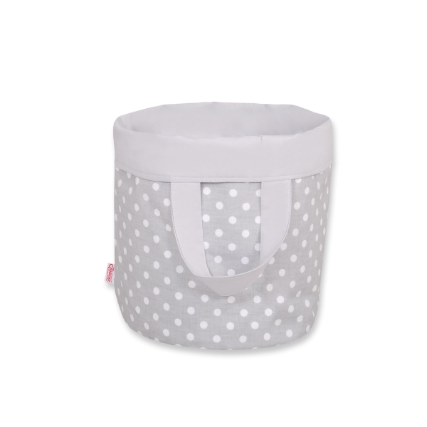 Cestino per i Giochi Double-Face M Grigio Pois Bianchi