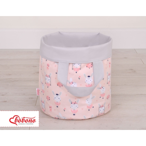 Cesto per i Giochi Double-Face M Rosa Grigio Ballerine