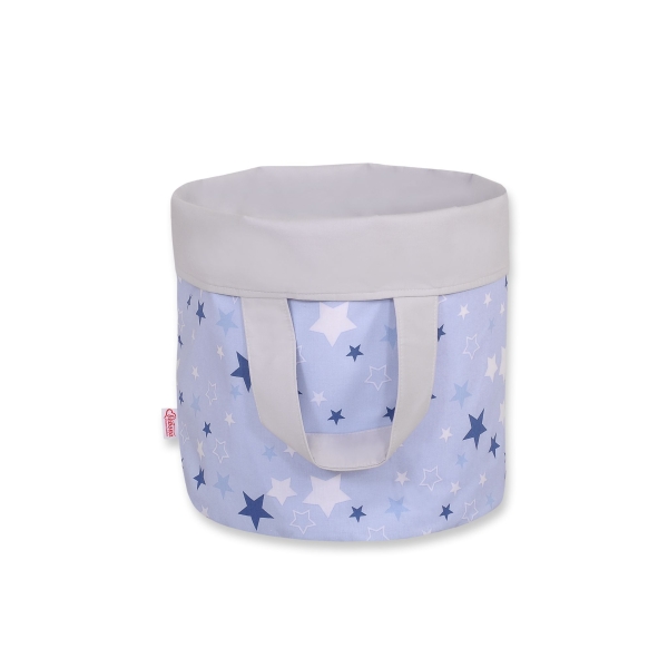 Cesto Portagiochi Bambini S Blu Grigio Stelle