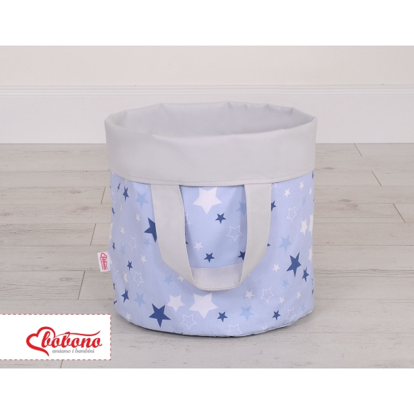 Cesto Portagiochi Bambini S Blu Grigio Stelle