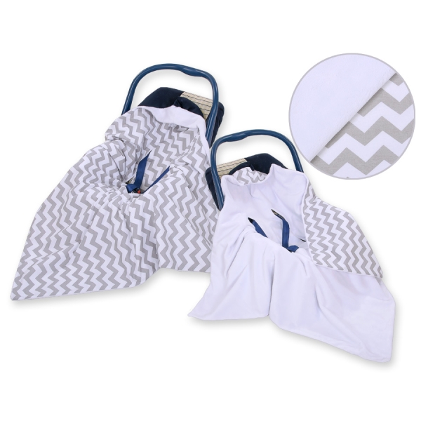 Coperta a Doppia Faccia per Seggiolino Auto Grigio Chevron