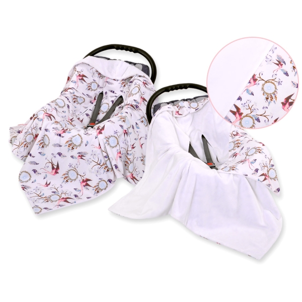 Coperta per Seggiolino Auto Bifacciale Rosa Rondini