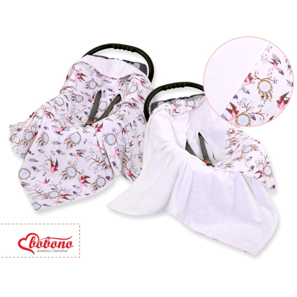 Coperta per Seggiolino Auto Bifacciale Rosa Rondini