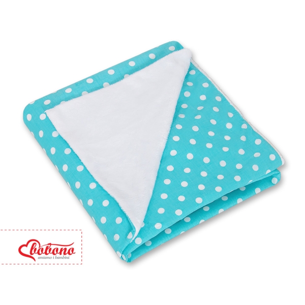 Coperta per Seggiolino Auto per Bambini Turchese Pois Bianchi