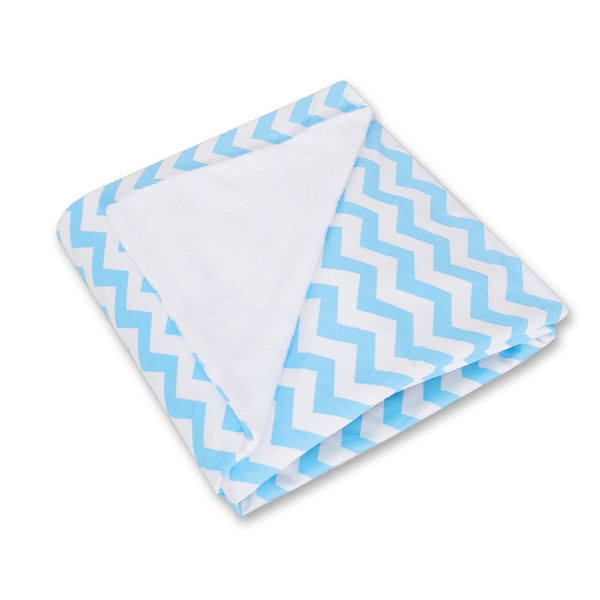 Copertina a Doppia Faccia per Seggiolino Auto Bianca Blu Chevron