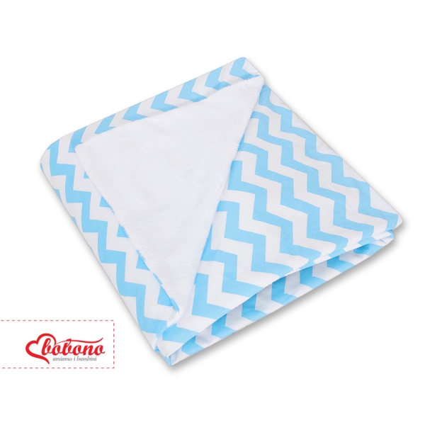 Copertina a Doppia Faccia per Seggiolino Auto Bianca Blu Chevron